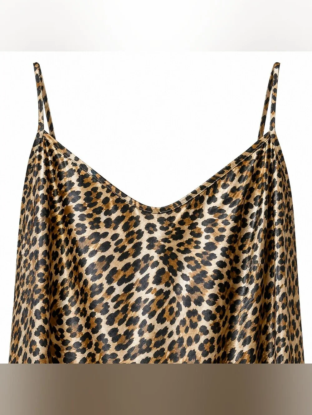 Vintage Gilligan & O'Malley Leopard Print Satin Slip Nightgown Size L
